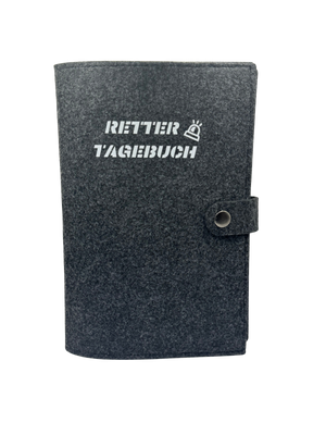 Handgefertigte Buchhülle Rettertagebuch
