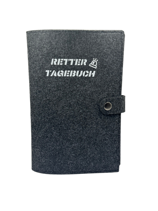 Handgefertigte Buchhülle Rettertagebuch